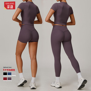 Zechuang Sanding Yoga Suit suit High Waist Tight Joker Yoga Fitness Suit Running Sports suit Women 8886