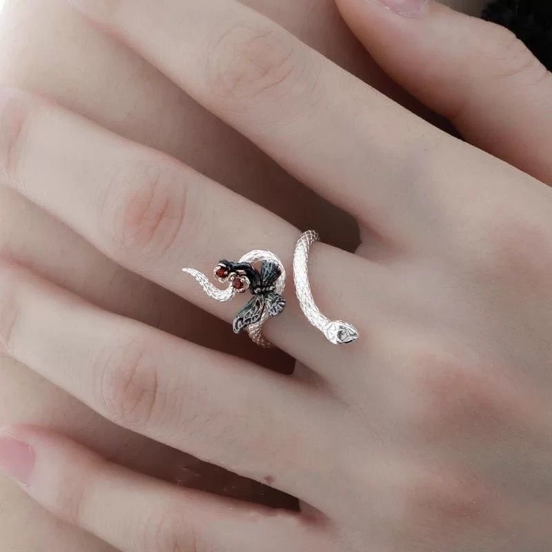 Red Night Moon Punk Irregular Texture Blood Moon Heart Dark Style Ring Unisex Niche Design Ring