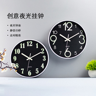 12 inch luminous wall clock mute clock plastic luminous personality creative wall clock clock cross-border hot selling explosions