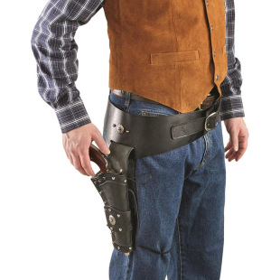 Cross-border foreign trade medieval revolver holster Europe and the United States western Denim COSPLAY clothing props belt