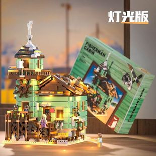 Совместимость с переменой улицы LEGO, маленькие детские строительные блоки, небольшие коммерческие уличные универмаги, кофейная головоломка, сборка подарков