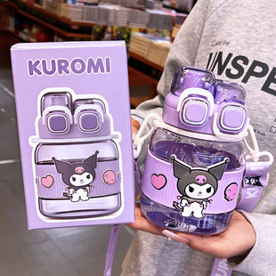 Sanrio Double Drink Pin Cup для девочек с высоким содержанием лица большой емкости чайник для студентов