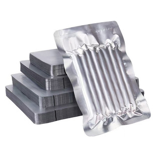 Silver Gray High Light Isolation Aluminum Foil Vacuum Bag Food Nut Flat Mouth Three Side Seal Bag Tea Cooked Food Packaging Bag Wholesale