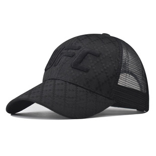 Cross-border new outdoor fashion embroidered ufc baseball cap men's and women's plaid cap net cap fashion hat