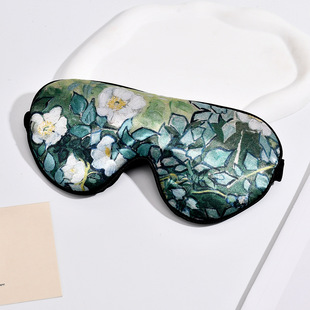 Cross-border new Van Gogh printed eye mask sunflower shading sleep eye mask retro portable high value eye mask wholesale