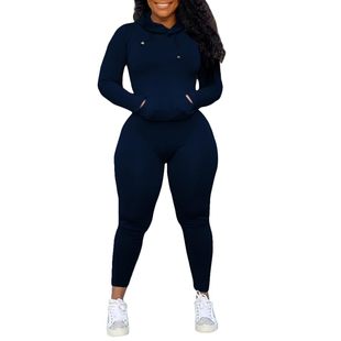 European and American Cross-border 2-piece Women's Sportswear suit Hooded Sportswear Long-sleeved Pullover Jogging Pants suit
