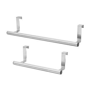 in stock Stainless Steel Single-pole Towel Rack Kitchen Punch-free Towel Hanging Pole Cabinet Door Back Type Rag Hanger