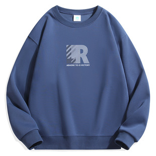 Crewneck Sweatshirt Men's Spring and Autumn 2024 New Trendy Student New Composite All-match Long Sleeve Top Sweatshirt Coat