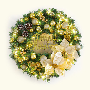 Cross-border new wholesale Christmas decoration wreath 40/50/60cm Christmas wreath rattan window scene layout