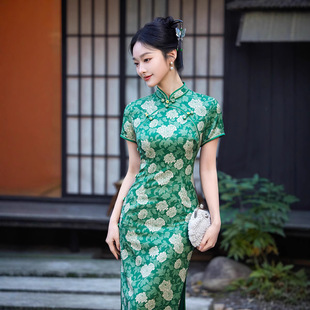 Spring and Summer 2025 New Improved Cheongsam Mid-length Washed High Waist Small Guofeng Suzhou Cheongsam Can be Cleaned