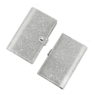 Business Card Storage Bag Waterproof Wear-resistant Bank Card Storage Book Card Bag Wallet ID Bag PVC Rose Silver
