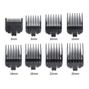 Cestomen Barber Plastic Buckle Black Limit Comb 8-Piece Set Oil Head Electric Clipper Positioning Comb Hairdressing Caliper Comb