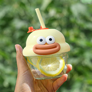 Summer pier cup children's coffee drink glass cup welfare drainage small gift cup printed logo wholesale
