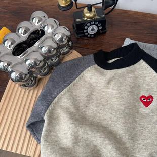 Boys' autumn and winter sweater children's raglan sleeve sweater baby pullover all-match top fashion