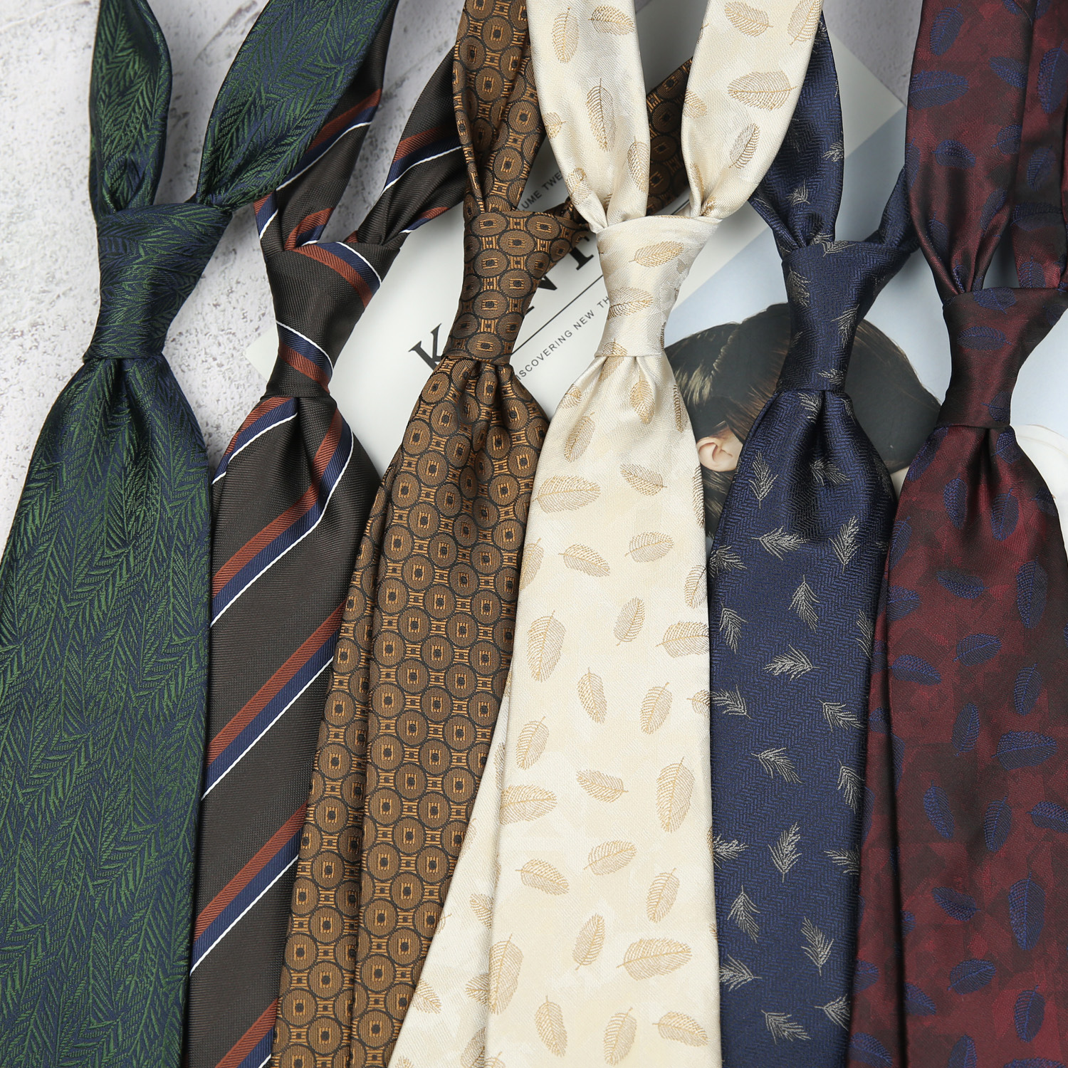 Tie men's Korean-style retro brown wedding British 8CM formal wear professional business Hand wine red dark green striped flower