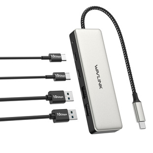 WAVLINK 10Gbps концентратор высокоскоростной USB3.2 Gen2 распределитель алюминиевого сплава многопортовый адаптер