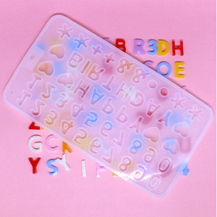 High mirror Digital letter mold DIY Crystal epoxy chocolate fondant mold baking cake tool