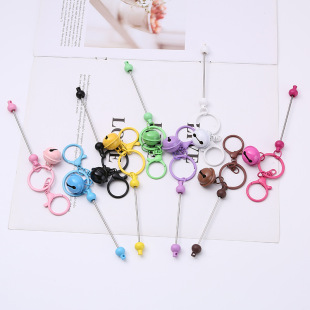 in stock wholesale beaded metal keychain Christmas bell accessories keychain color personalized novel jewelry pendant