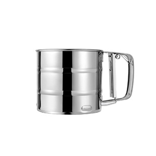 Stainless Steel Flour Sieve Handheld Semi-automatic Flour Sieve Hand Pressure Powder Sieve Sugar Sieve Baking Tools Wholesale