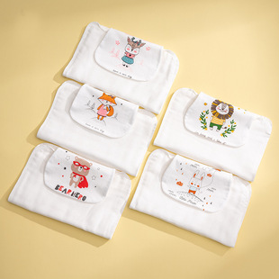 Baby sweatbands baby cotton gauze kindergarten mat napkins children sweatshirt cartoon large breathable sweat absorbent