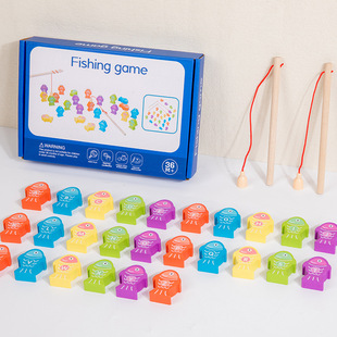 Baby Children's Alphabet Fishing Toy Magnetic Puzzle Early Education Brain Baby Fine Movements Male and Girl Parent-Child Interaction