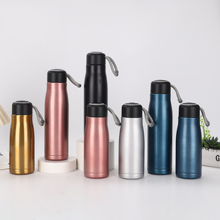 Cross-border 304 stainless steel thermos cup large capacity portable rope climbing pot outdoor fitness travel knight cup