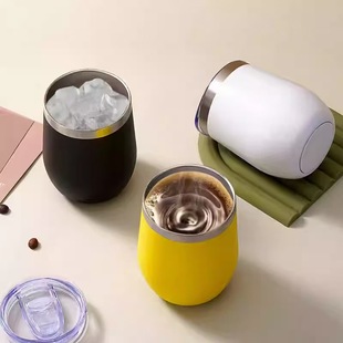 Cross-Border 12Ozu swig eggshell Cup double vacuum mini red wine cup American 304 stainless steel insulation Cup