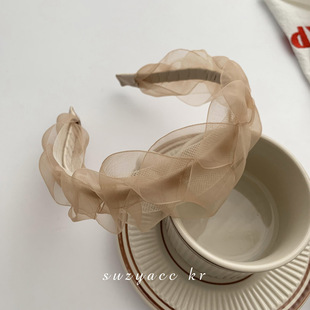 Spring New Super Fairy Mesh Hair Hoop Women 2022 Internet Celebrity New Headwear Hair Cards