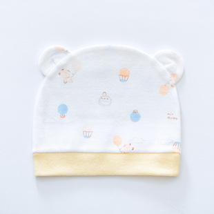 Baby Fetal Cap Summer Autumn Thin Pure Cotton 0-3 Months Newborn Hat Cartoon Newborn Baby Door Cap Wholesale