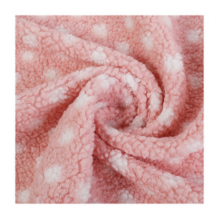 Spot 500g polyester Altai polka dot printed cashmere cloth autumn and winter coat toy pajamas particle velvet fabric