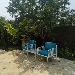 Nordic Outdoor Sofa Table and Chair Leisure Furniture Sofa Combination Villa Courtyard Outdoor Balcony Rattan Chair Sofa Cushion