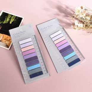 PET Convenient Lead Sticker Morandi Note-book Color Note Caliper Loose-leaf Post-it Note Student Classification Sticker