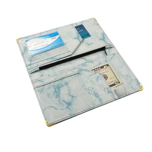 Factory supply marbling PU travel passport bag Multifunctional leather ID bag ticket card holder printing LOGO