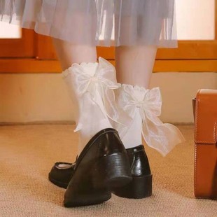 Весна и лето новые цикады крылья банты носки для детей Lolita дикая японская милая однотонная средняя трубка сладкая оптовая продажа