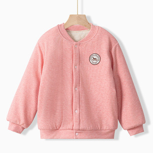 Children's De velvet cotton-padded coat autumn and winter cotton-padded jacket girls' thickened school uniform liner thermal underwear jacket boys' cotton-padded jacket