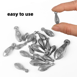 35/45 pieces of fishing gear wholesale bowling sea fishing lead pendant with hole hexagonal lead pendant lead ring fishing gear fishing supplies