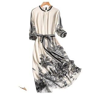 Meeting is fate ~ all kinds of amorous feelings among them ~ imitation silk dress female big-name mulberry silk fashion temperament