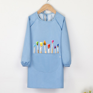 Children's Painting Waterproof Long Sleeve Overalls Kindergarten Art Painting Anti-Dressing Baby Dinner Bib Women's Treasure Apron