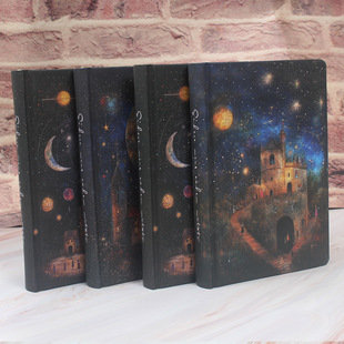 Creative Fantasy Notepad Multi-function Hand Ledger Color Page Blank Cowhide Hard Copy Net Red Exquisite Cosmic Town