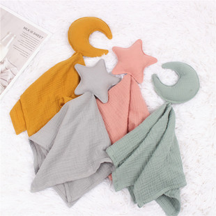Cross-border popular star Moon soothing towel baby muslin cotton blanket baby sleeping doll saliva towel