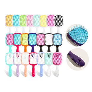 Cross-mirror fluffy styling comb mesh comb hair comb comb plastic massage comb wet and dry dual-purpose hollow comb