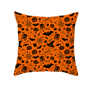Cross-border New Halloween Pumpkin Pillow Cushion Cover Peach Skin Sofa Pillow Cover Office Lunch Break Pillow