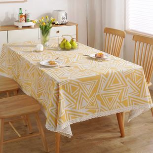 Blue Printed Cloth Vintage Ethnic Style Tablecloth Rectangular Chinese Blue and White Porcelain Cotton Linen Fabric Dining Table Tea Tablecloth