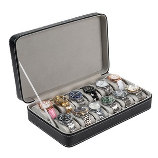 Cross-border Spot Watch Box Storage Bag 2 4 8 Handy Travel Leather Watch Bag Watch Zipper Bag