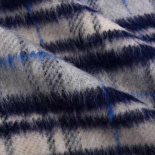 Single-sided woolen cloth large plaid autumn and winter coat fabric woolen woolen full polyester overcoat