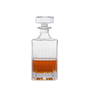 Factory Outlet Artificial Polished New Vertical Stripe Wine Bottle Set High Quality Crystal Glass Wine Glass Wine Bottle