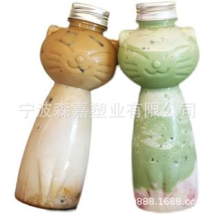 Производители напрямую поставляют 250ml мультяшный котенок бутылка чая холодный напиток одноразовая креативная бутылка сока напиток pet пластиковая бутылка