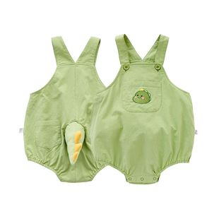 Baby Cartoon Dinosaur Three-Dimensional Shapes 2024 Summer New Baby Outfit Fashionable Loose Climbing Suit