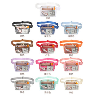 New lulu bag with waterproof TPU waist bag outdoor leisure transparent wallet pvc adjustable storage messenger bag