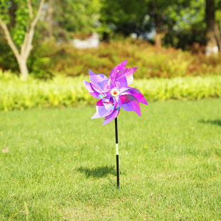 New colorful dazzling light bright octagonal small windmill scenic park decoration children's outdoor rotating toys small windmill